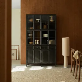 Tikamoon Buffet Geschirrschrank aus Mahagoni 120 cm hoch schwarz