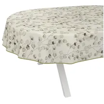 ANRO Wachstuchtischdecke abwaschbar Oval 200 x 140 cm Eukalyptus