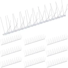 Relaxdays Vogelabwehr Spikes, 10er Set, Silber,Transparent