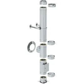 FireFix Edelstahlschornstein-Set Doppelwandig 150 mm Weiß