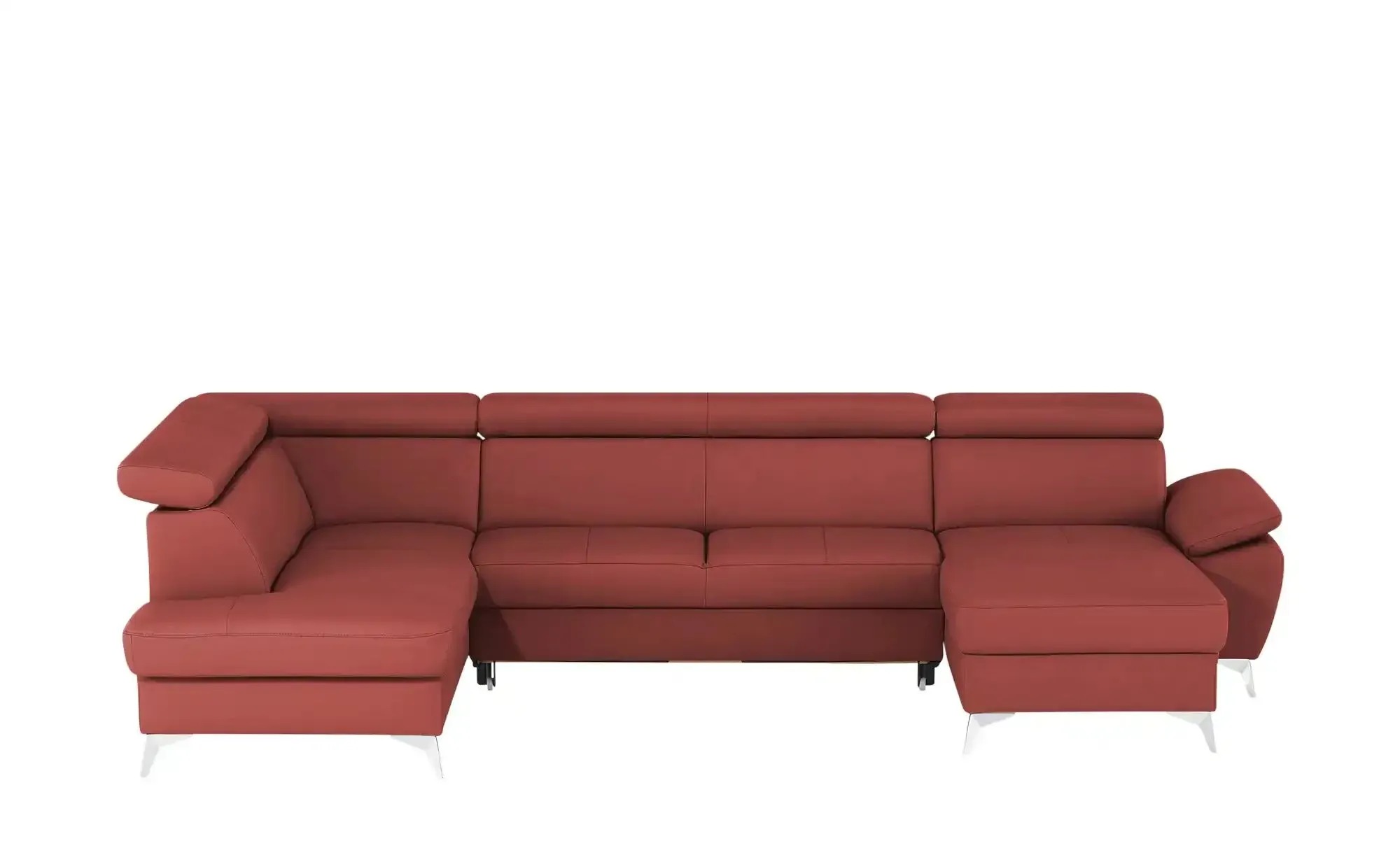 Primo Wohnlandschaft mit verstellbarem Kopfteil Apollo ¦ rot ¦ Maße (cm): B: 338 H: 96 T: 210.0