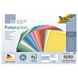 Folia Fotokarton 300 g/m2 A5 50 Blatt 25 Farben