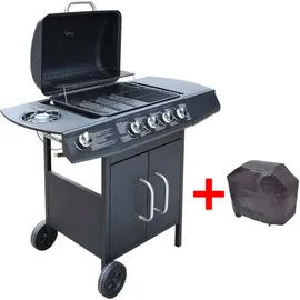 vidaXL Gasgrill 4+1 Brenner schwarz 41898