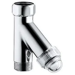 Grohe Original WAS Schrägfilter, DN 20, für Wassertemperaturen bis plus 80 Grad C, Klarsichtkappe, Maschenweite 315um, Chrom 41275000