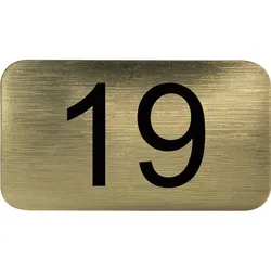 Nummernschild selbstklebend, 35 x 20 mm, Type 19, Kunststoff gold metallic