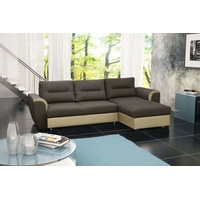 JVmoebel Ecksofa, Sofa Schlafsofa Designer Sofa mit Bettfunktion + Bettkasten Ecksofa beige|braun