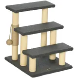 Katzentreppe 3-stufige Tiertreppe 48 cm Haustiertreppe mit Sisalsäule, Spielball