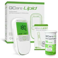 Gcare Lipid Gesamtcholesterin Messsystem mit Teststeifen und Lanzetten Etui 1 St Teststreifen