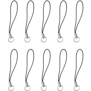Mengmen 10 Stück Handy Gurt Mit Schwarz/Silber Ton Split Ring