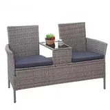 Mendler HWC-E24 132 x 55 x 84 cm grau/dunkelgrau inkl. Tisch