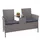 Mendler HWC-E24 132 x 55 x 84 cm grau/dunkelgrau inkl. Tisch