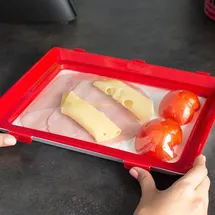 GD Import Frischhaltesystem Clever Tray 2er-Set, - Rot/Weiß