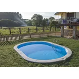 Gre Pool-Set 2024, Weiß, Metall, 300x120x500 cm Eingelassener Stahlwandpool - Blue - 12.360 Liter
