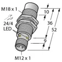 Turck Sensor nicht bündig NPN, Schließer NI15U-MT18-AN6X-H1141