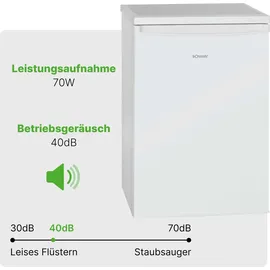 Bomann VS 2185 Kühlschrank (133 l, 850 mm hoch, Weiß)