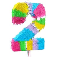 Pinata Zahl 2 pastell bunt 2. Geburtstag Party Spiel Dekoration Deko Kindergeburtstag
