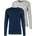 H I S H I S Langarmshirt Packung 2er-Pack Doppelpack Unterziehshirt Baumwoll-Mix blau