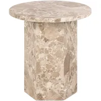 VCM ebuy24 Couchtisch Beistelltisch Ø50cm Marmor braun.