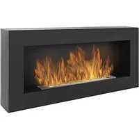 Divina Fire Bioethanol-Wandkamin Biokamin Wohnzimmer mit Rahmen Siena Schwarz