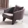 JVmoebel Lounge-Sessel 87 x 75 x 85 cm Braun mit goldenen Akzenten