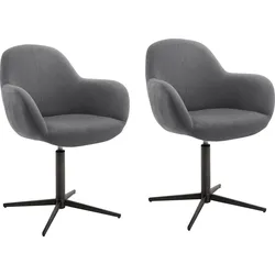 Esszimmerstuhl MCA FURNITURE "Melrose", grau (anthrazit), B:64cm H:88cm T:64cm, Polyester, Stühle, Stuhl 360drehbar mit Nivellierung