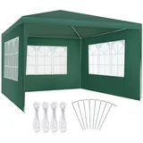 Tectake Pavillon Baraban 3 x 3 m inkl. 3 Seitenteile Grün