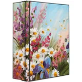 Banjado XXL Medizinschrank Abschliessbar 35x46x15cm Arzneischrank Anthrazit Aus Metall Mit Motiv Sommerstrauss