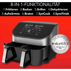 Instant Vortex Plus Dual Airfryer 7,6L Edelstahl