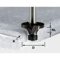 Festool Abrundfräser hw mit Anlaufkugellager R3 D22 S12 NL10 492681 Fräser