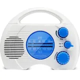 Bunthaus Sy-910 Kompaktes, Wasserdichtes Am/fm-duschradio Mit 4 Lautstärkestufen, Eingebautem Lautsprecher Und Kabellosem Entspannungszubehör (blau)