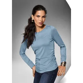 Madeleine Langarmshirt mit gerafften Seiten in rauchblau | Gr.: 42