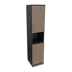 fm Regalschrank Oldenburg, 4260649684481 lavagrau, eiche natur 40,0 cm 44,2 cm