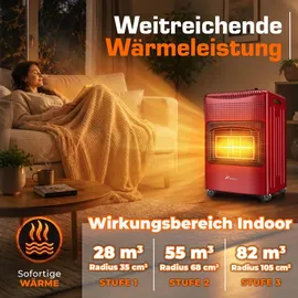 TRESKO Heizstrahler 4,2 kW rot