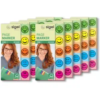 Sigel Haftmarker Design Smileys aus Papier, 10 Stück á