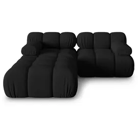micadoni Sofa Bellis, modular 3-Sitzer mit flachem Modul schwarz