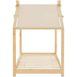 [en.casa] Kinderbett Brome Hausbett 90 x 200 cm Kiefer naturbelassen beige