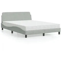 Bett mit Matratze – Hellgrau, 120x200 cm – Eleganz & Komfort