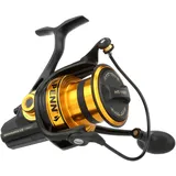 Penn Spinfisher VII Long Cast, Spinnrollen, Meeresangeln, Meeresangelrolle mit IPX5 Dichtung, die vor dem Eindringen von Salzwasser schützt, geeignet für Verschiedene Fischarten, Schwarzgold, 7500