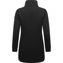 Ragwear Damen, Leichter Sweat-Übergangsmantel lang windabweisendl mit hohem Kragen Letrice Bonded Black Gr. XS - XS