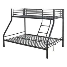 Habitat et Jardin Etagenbett aus Metall Leo einschließlich Lattenrosten - 90/140 x 190 cm - Schwarz