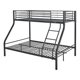 Habitat et Jardin Etagenbett aus Metall Leo einschließlich Lattenrosten - 90/140 x 190 cm - Schwarz