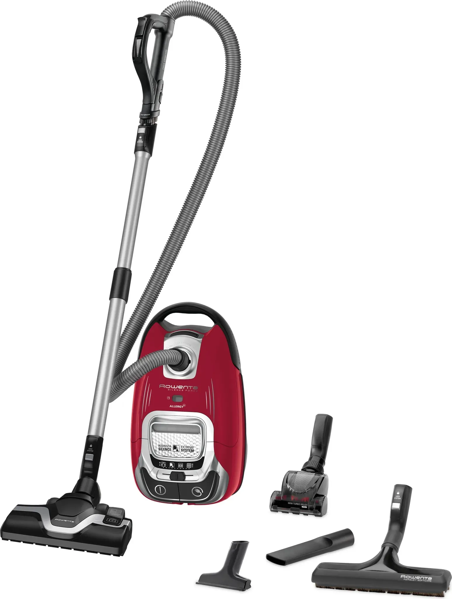 Rowenta RO7473 Silence Force Allergy+, Staubsauger, Rot