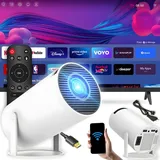 Mini Tragbarer Beamer Trapezkorrektur 4K 200 ANSI Smart Projektor WiFi Beamer 10000: 1 1280x720 px 4k Heim Kino Full HD Smart Heimkino Retoo - Weiß