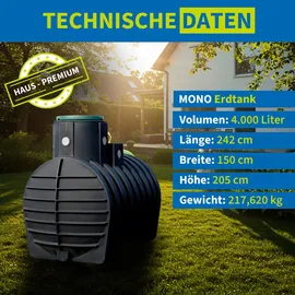 4rain Mono Tanksystem Haus-Premium 4000 l