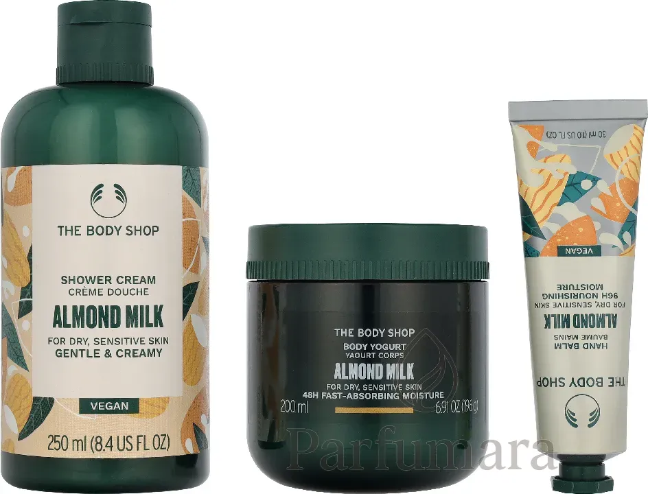 The Body Shop G3 Small Almond Milk Geschenkset Hand Cream 30ml/Body Butter 50ml/Shower Cream 60ml 140 ml