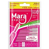 Interdentalbürste Pink - MARA EXPERT | 0,4mm ISO 0 extra fein |12+2 Interdentalbürsten | 16% EXTRA | Bürsten für Zahnzwischenräume | Mit Minz Geschmack - Chlorhexidin - Fluorid