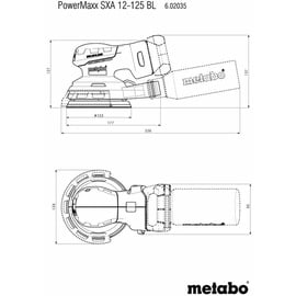 Metabo PowerMaxx SXA 12-125 BL Akku-Exzenterschleifer solo inkl. Koffer 602035840