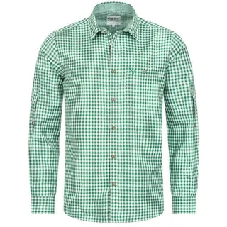 Nübler Trachtenhemd NÜBLER "Trachtenhemd Langarm Sepp", Herren, Gr. XXL, EURO, grün, Obermaterial: 55% Baumwolle CO. 45% Polyester PES., Hemden Trachtenhemd