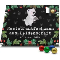 Mr. & Mrs. Panda Schoko Adventskalender Restaurantfachmann Leidenschaft - Schwarz - Geschenk, Ausbildung, Schokoladen Adventskalender, Jubiläum, B... - Schwarz