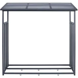 ML-Design Kaminholzregal Schwarz, Metall 83x185x187.5 cm,